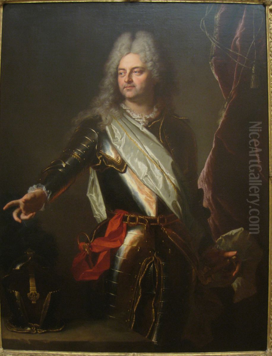 Portrait of Charles-Auguste d'Allonville, Marquis de Louville Oil Painting by Hyacinthe Rigaud