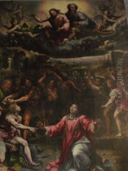 Stoning of Saint Stephen Oil Painting by Giulio Romano (Orbetto)