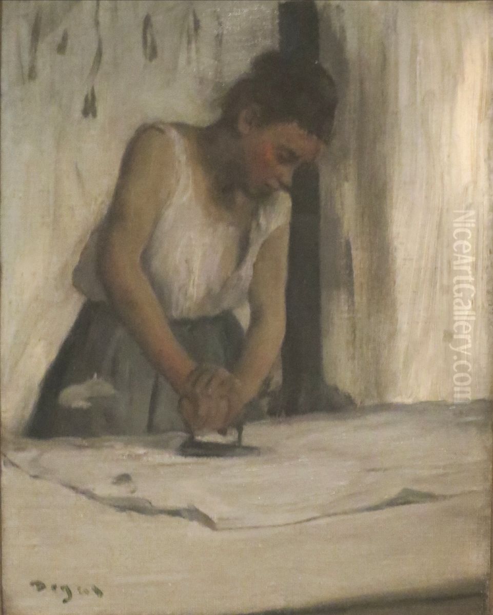 Laundress, oil on canvas Oil Painting by Edgar Degas