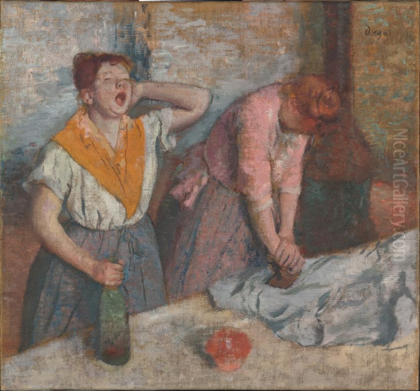 Two ironing women Oil Painting by Edgar Degas