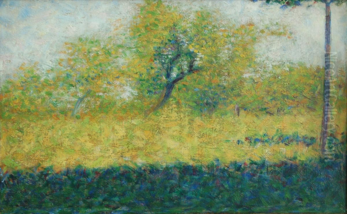 Lisiere de bois au printemps Oil Painting by Georges Seurat