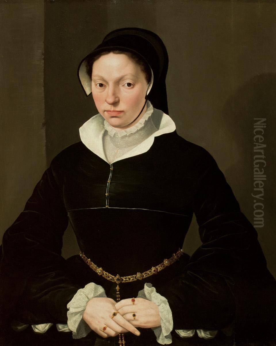 Portrait of a Young Girl Oil Painting by Willem Adriaensz Key