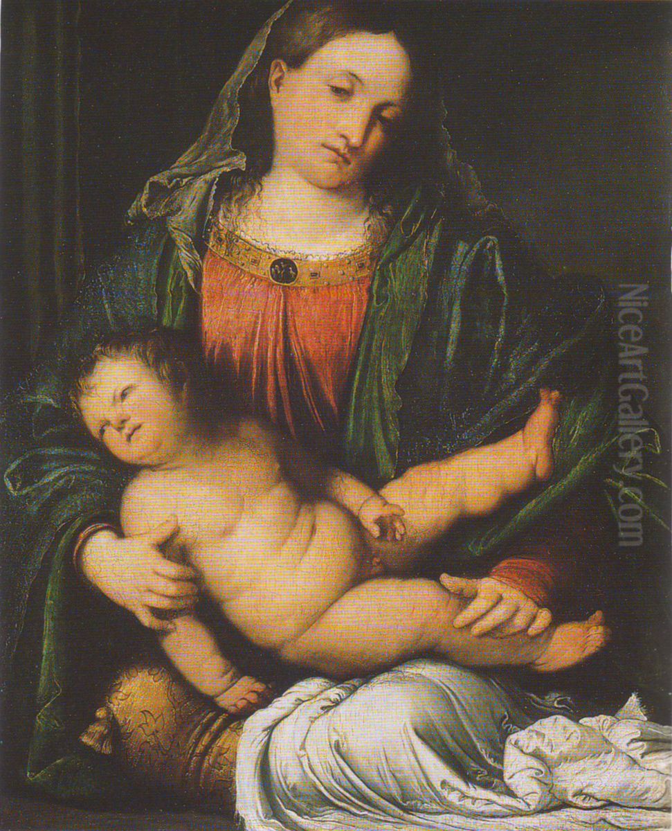Madonna with child Oil Painting by Gerolamo Romanino