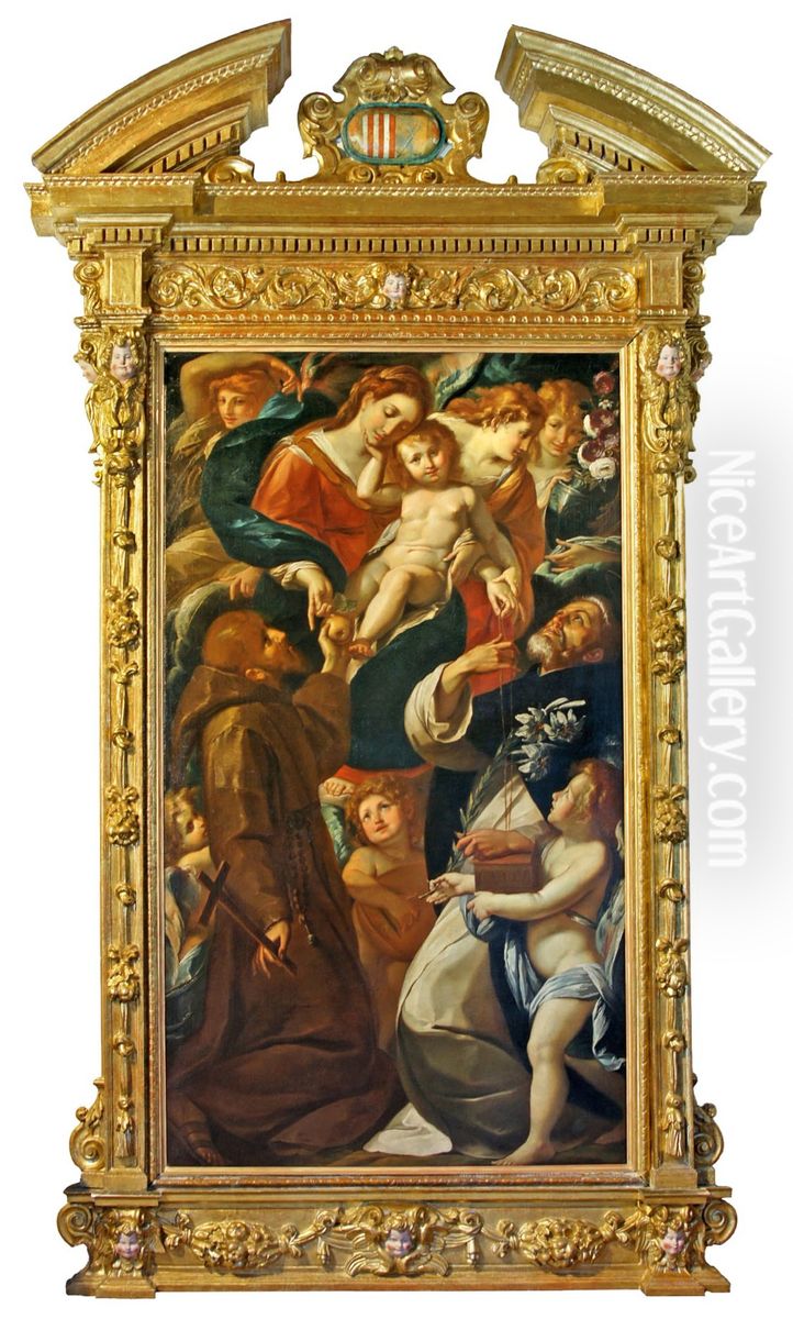 Madonna of the rosary Oil Painting by Giulio Cesare Procaccini