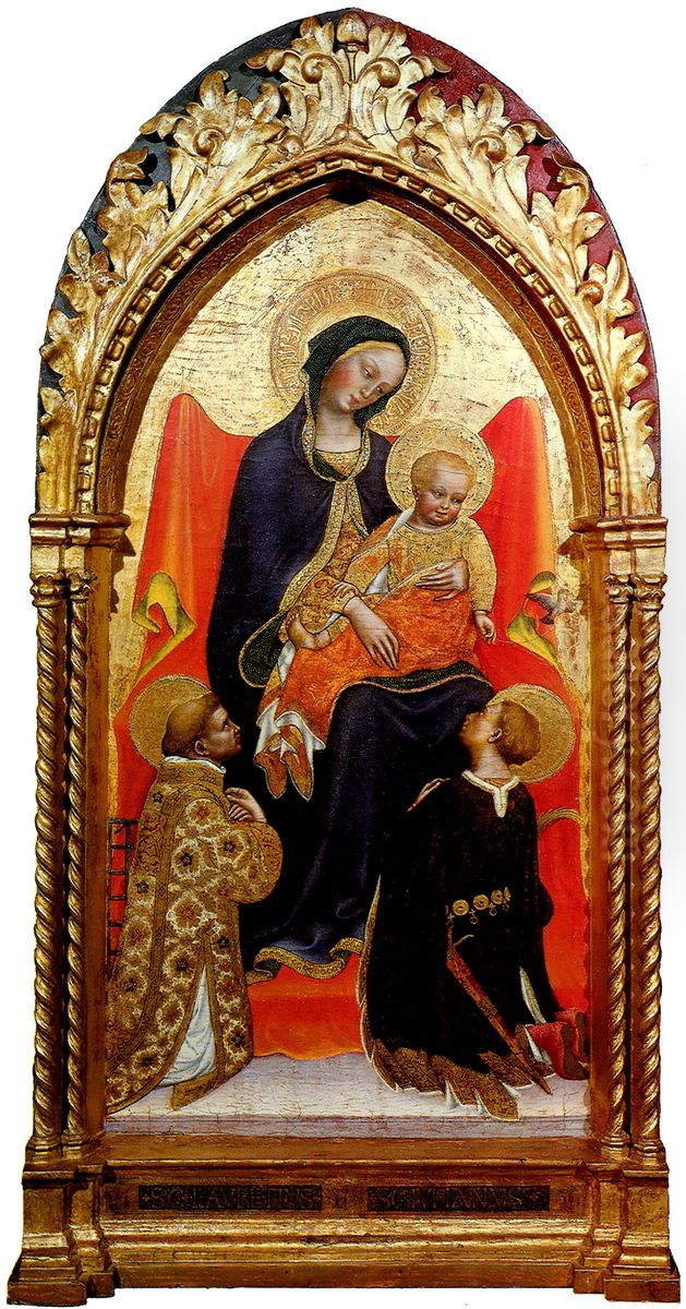 Madonna and Child, with Saints Lawrence and Julian Oil Painting by Gentile Da Fabriano