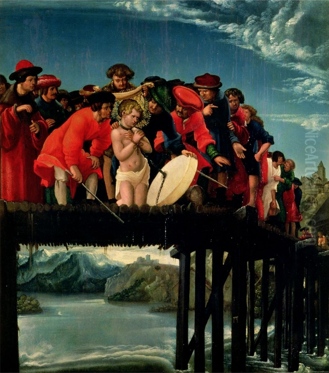 Bruckensturz des hl. Florian Oil Painting by Albrecht Altdorfer
