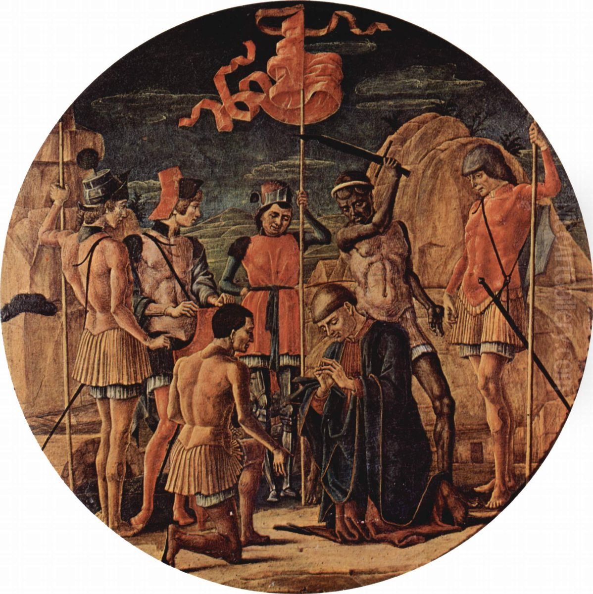 Altarretabel des Hl. Maurelius, Szene: Martyrium des Hl. Maurelius, Tondo Oil Painting by Cosimo Tura