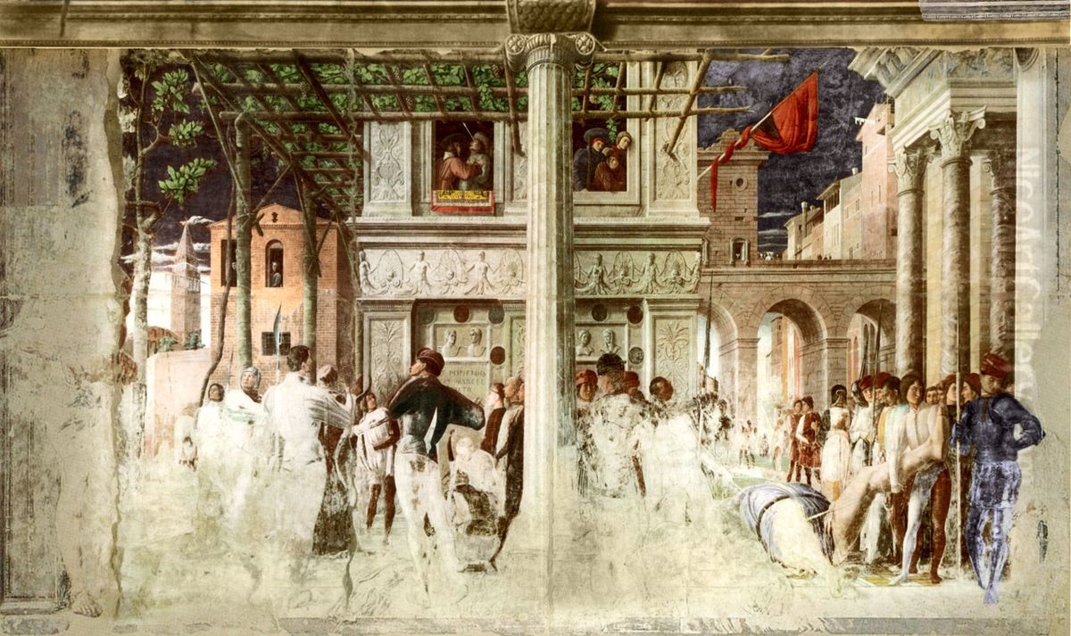 Martirio e trasporto del corpo decapitato di san Cristoforo Oil Painting by Andrea Mantegna