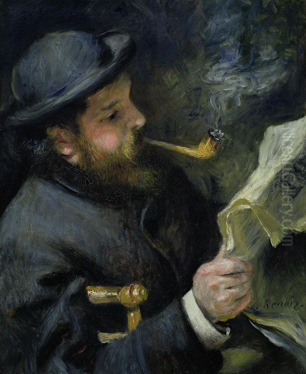Monet that reads Oil Painting by Pierre Auguste Renoir