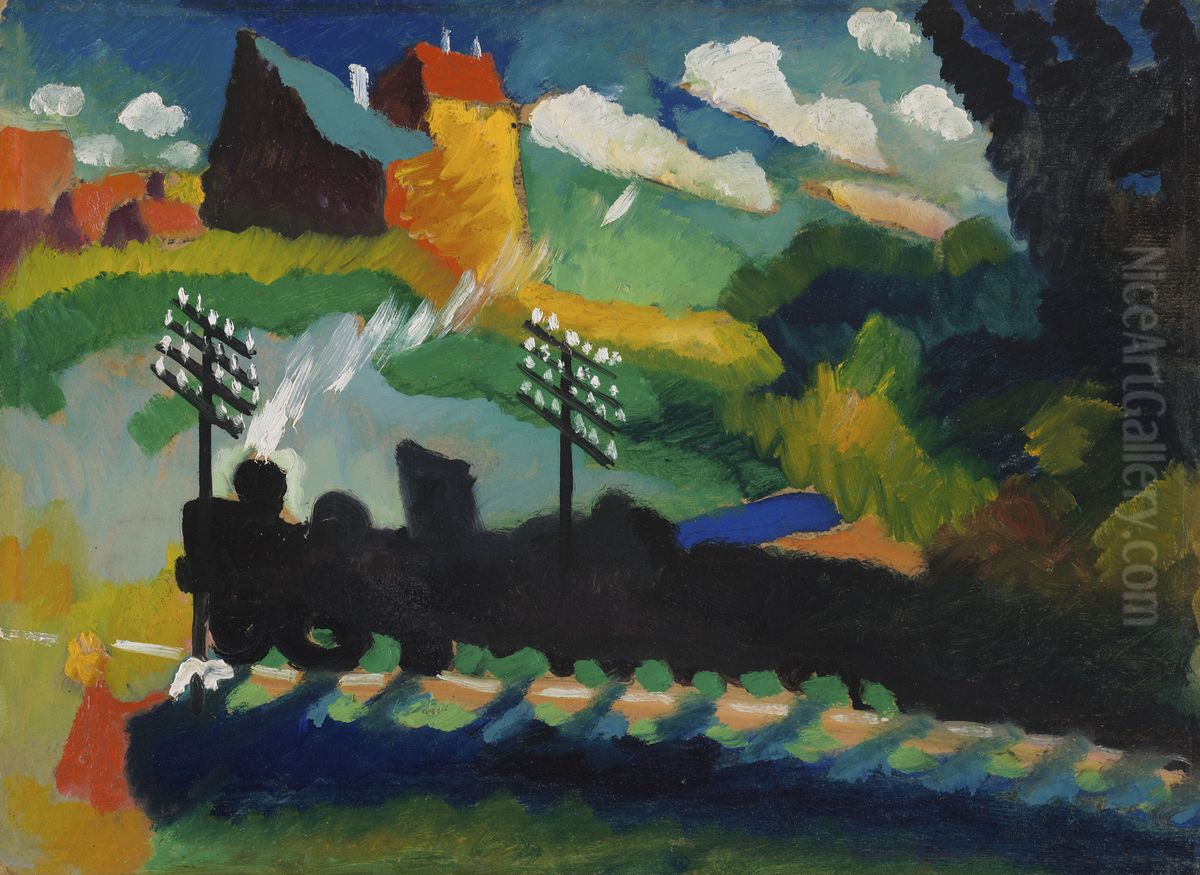 Eisenbahn bei Murnau Oil Painting by Wassily Kandinsky