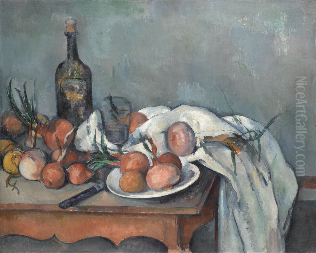Nature morte aux oignons Oil Painting by Paul Cezanne
