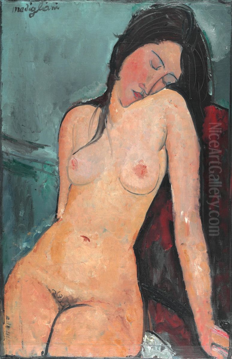 Sitzender Akt Oil Painting by Amedeo Modigliani