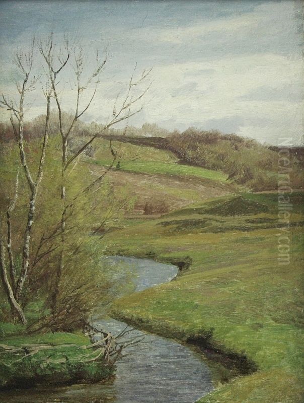 Bei der Kupfermuhle Rohlfshagen (Schleswig-Holstein) Oil Painting by Valentin Ruths