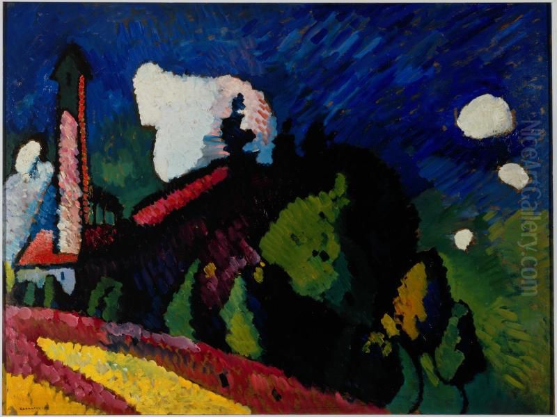 Murnau, Landscape with a Tower Oil Painting by Wassily Kandinsky