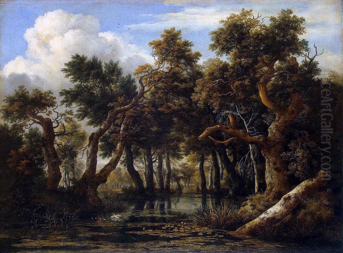 Marsh Oil Painting by Jacob Van Ruisdael