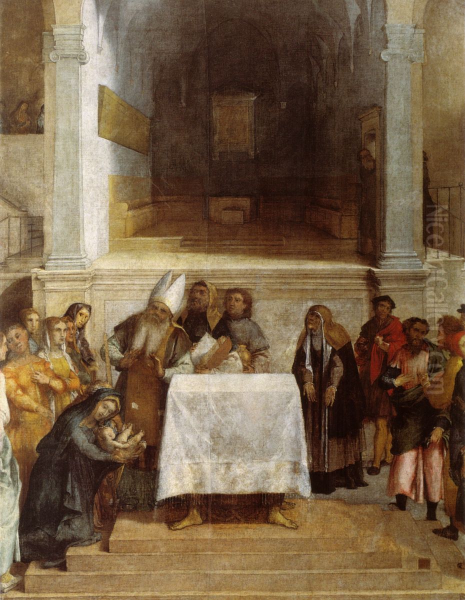 Presentation of Christ in the Temple Oil Painting by Lorenzo Lotto