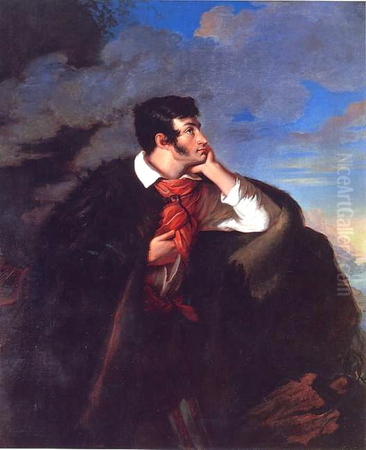 Adam Mickevic na skale Au-Dag Oil Painting by Walenty Wankowicz