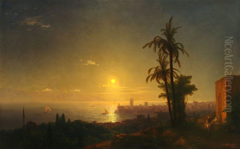 Night at the Rodos island Oil Painting by Ivan Aivazovsky