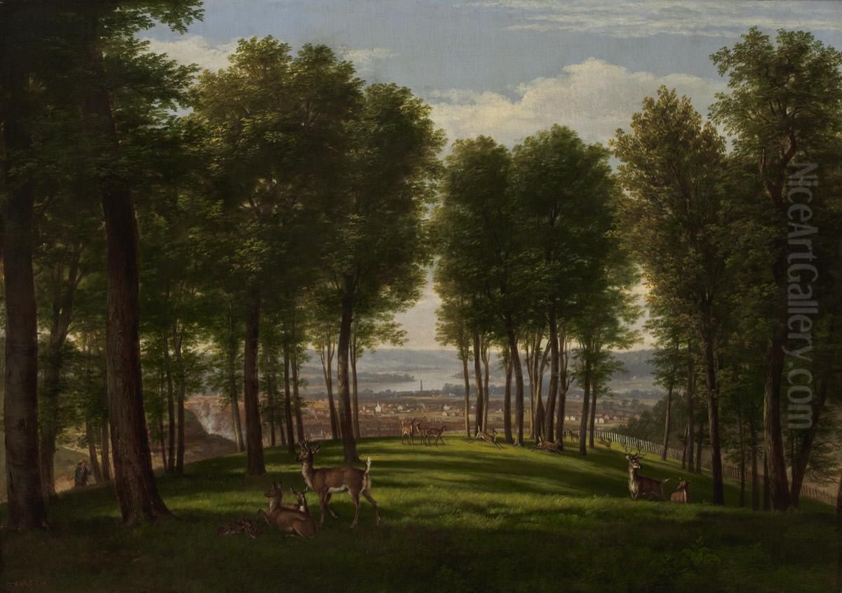 View of Cincinnati, Ohio Oil Painting by Worthington Whittredge