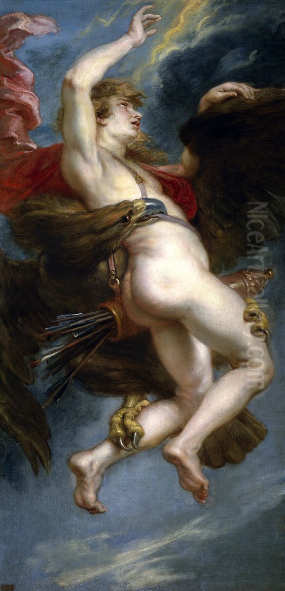 The Rape of GanymedeRusskij:Pohisenie Ganimeda. Oil Painting by (studio of) Rubens, Peter Paul