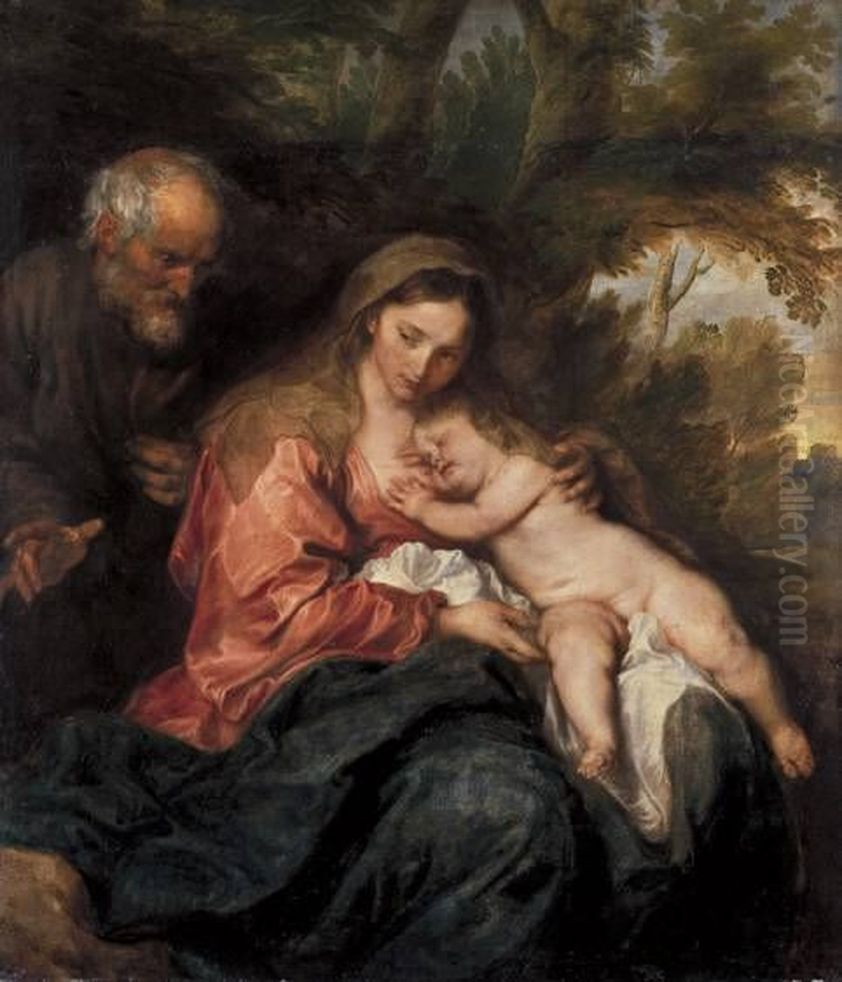 The Rest on The Flight into Egypt Oil Painting by Sir Anthony Van Dyck