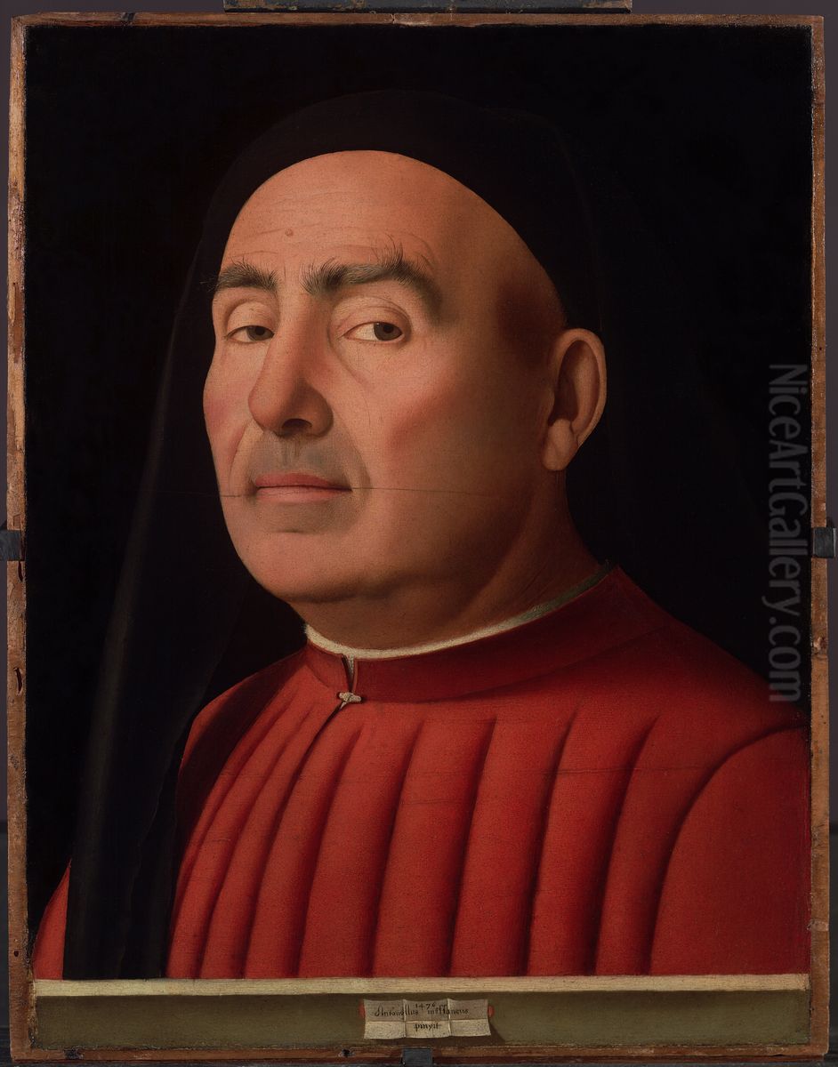 Portrat eines Mannes, wahrscheinlich Selbstportrat) Oil Painting by Antonello da Messina