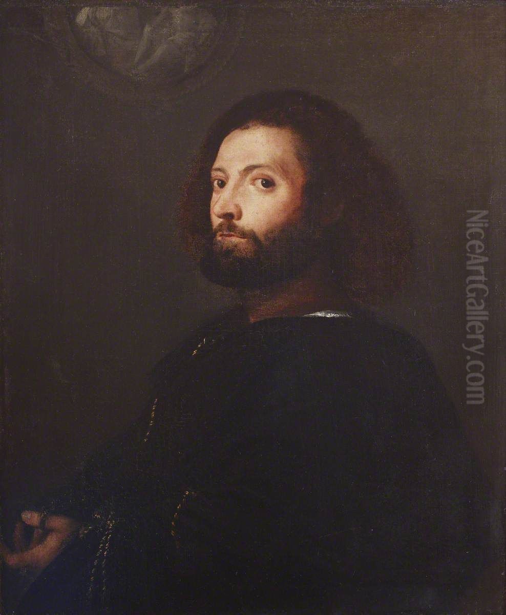 An Unknown Man (once called Pietro Aretino) Oil Painting by Titian