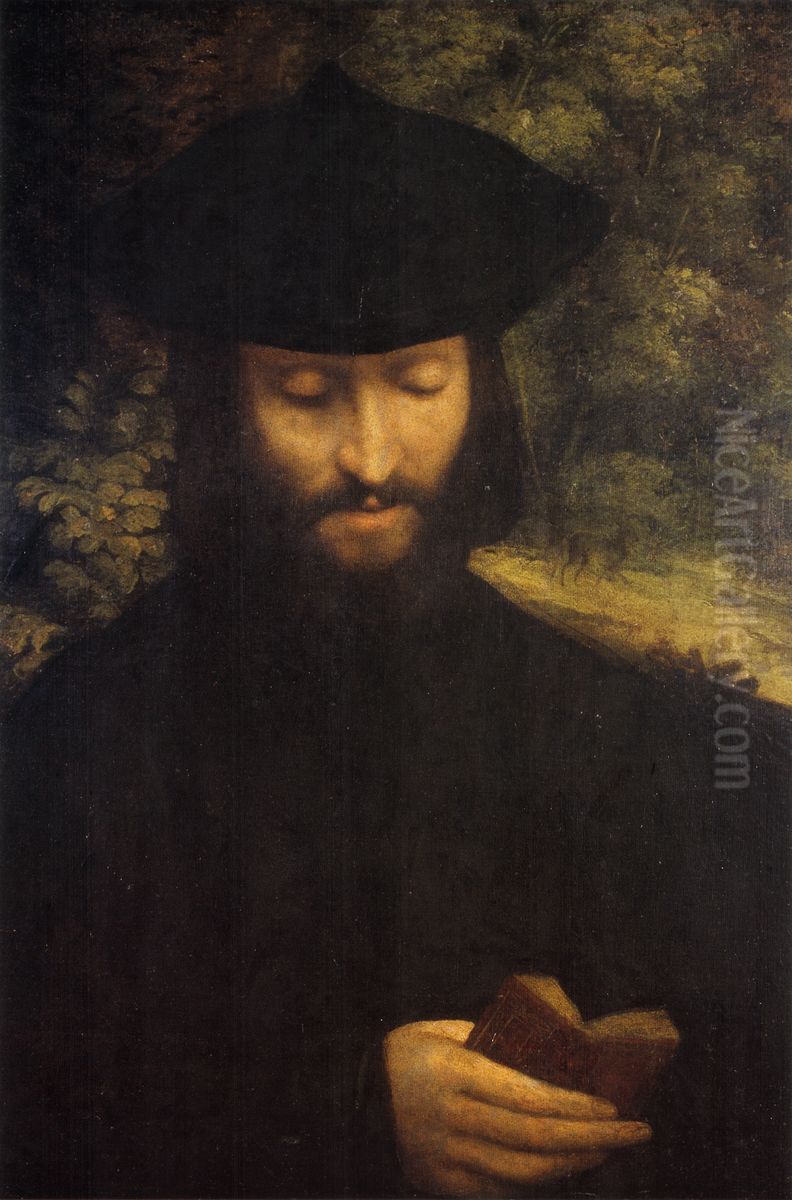 Ritratto di uomo che legge Oil Painting by Antonio da Correggio