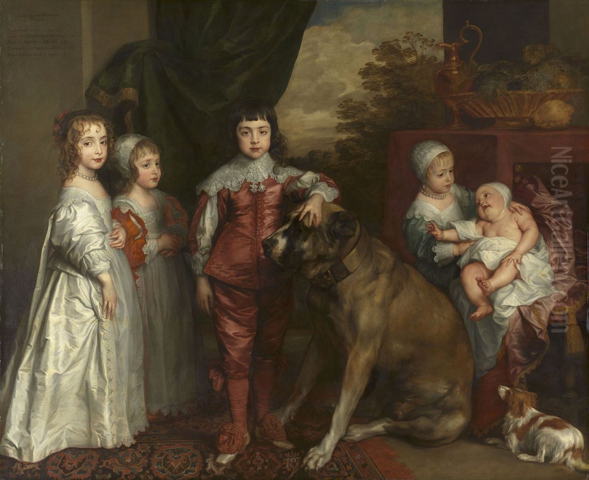 The Five Eldest Children of Charles I Oil Painting by Sir Anthony Van Dyck