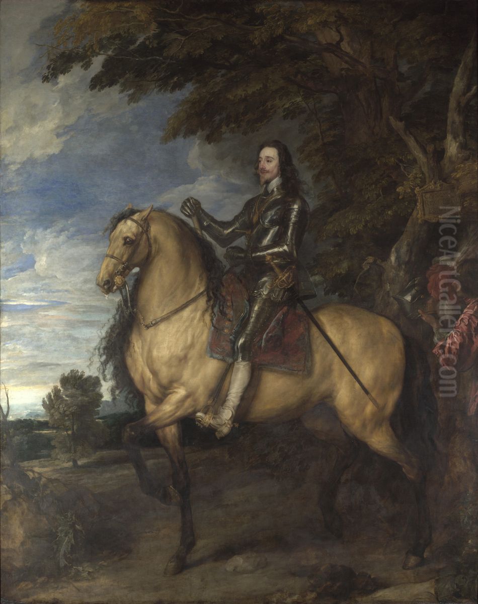 Equestrian Portrait of Charles I Oil Painting by Sir Anthony Van Dyck