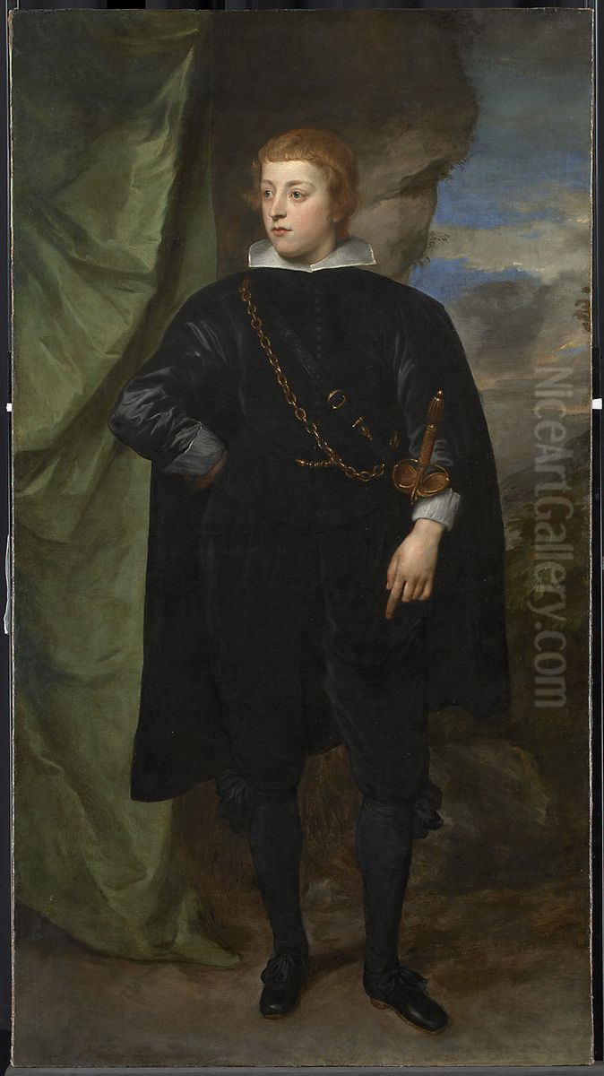 Portrait of Carlo Emanuele d'Este, Marchese di Borgomanero (1622-1695) Oil Painting by Sir Anthony Van Dyck