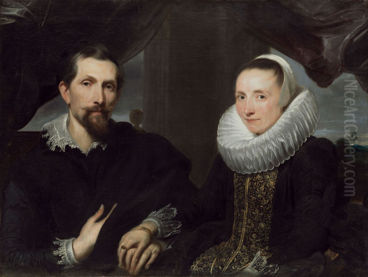 Portrait of Frans Snyders and his Wife Oil Painting by Sir Anthony Van Dyck