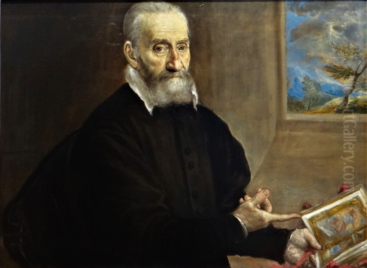Ritratto di Giulio Clovio Oil Painting by El Greco