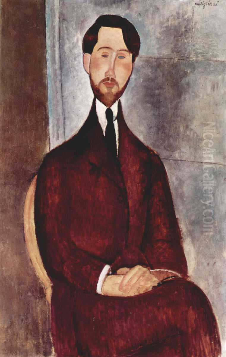 Portrait of Leopold Zborowski Oil Painting by Amedeo Modigliani