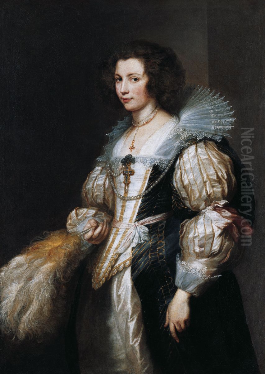 Portrait of  Maria Louis de Tassis (1611-1638), daughter of canon Antoine de Tassis Oil Painting by Sir Anthony Van Dyck