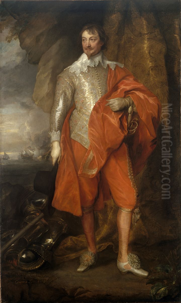 Robert Rich (1587-1658), Second Earl of Warwick Oil Painting by Sir Anthony Van Dyck