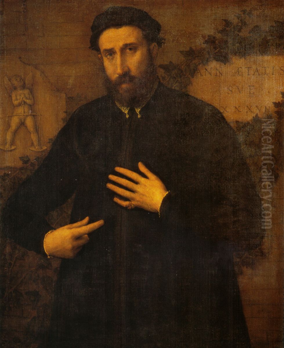 portrait of a Man aged37 Oil Painting by Lorenzo Lotto