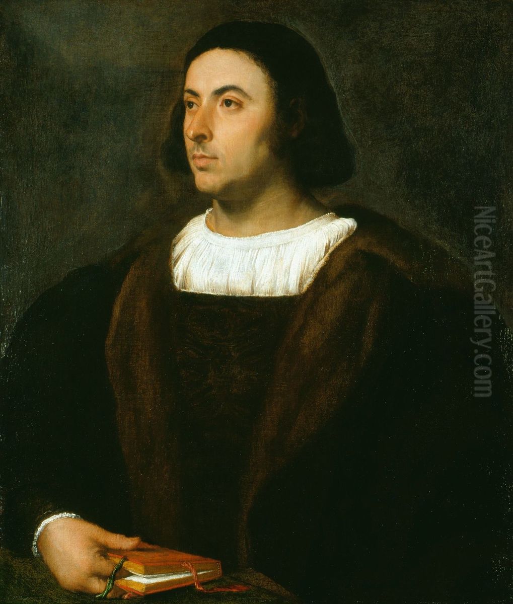 Portrait of Jacopo Sannazaro (1458-1530) Oil Painting by Titian