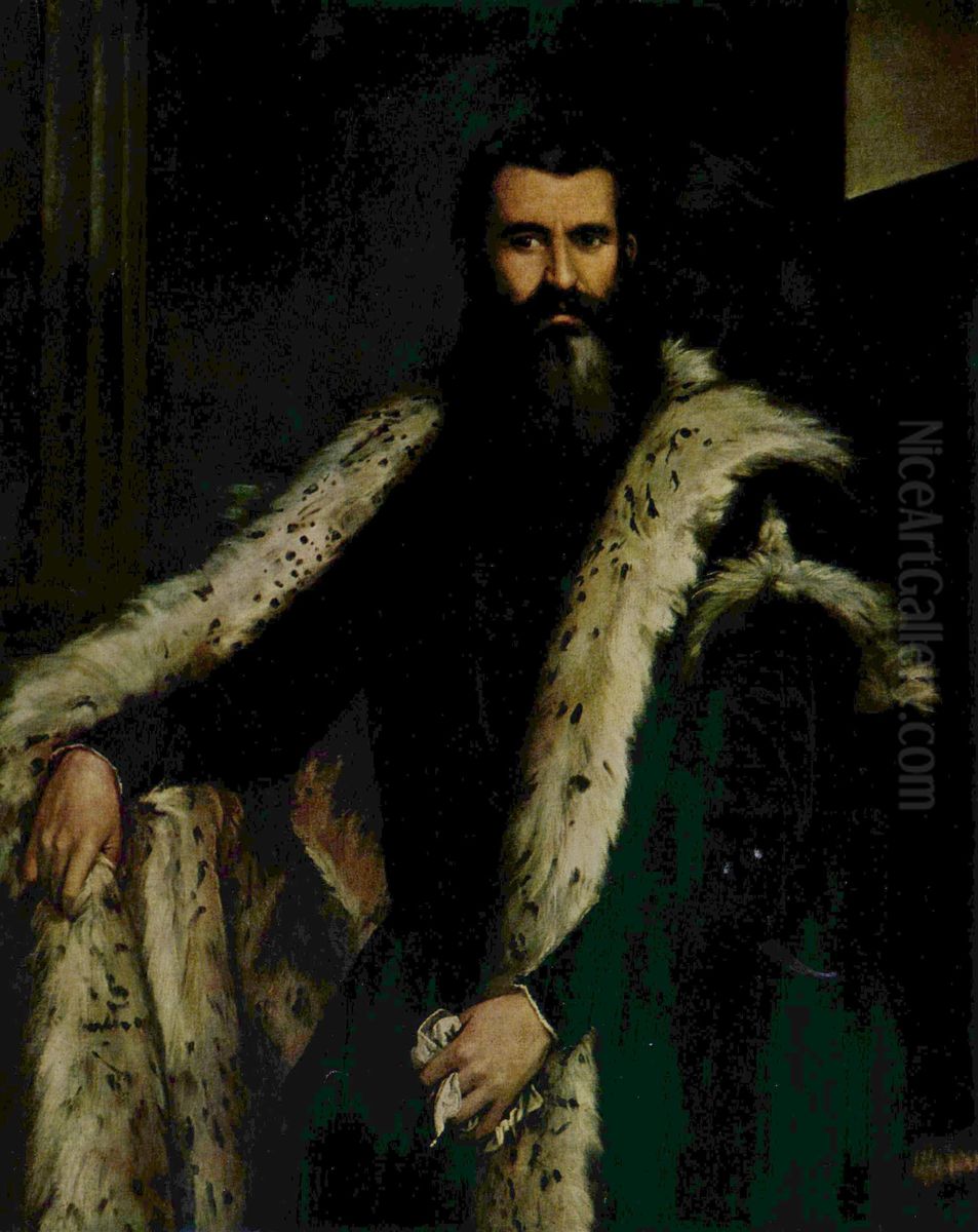 Portrait of a gentleman in a fur Oil Painting by Paolo Veronese (Caliari)