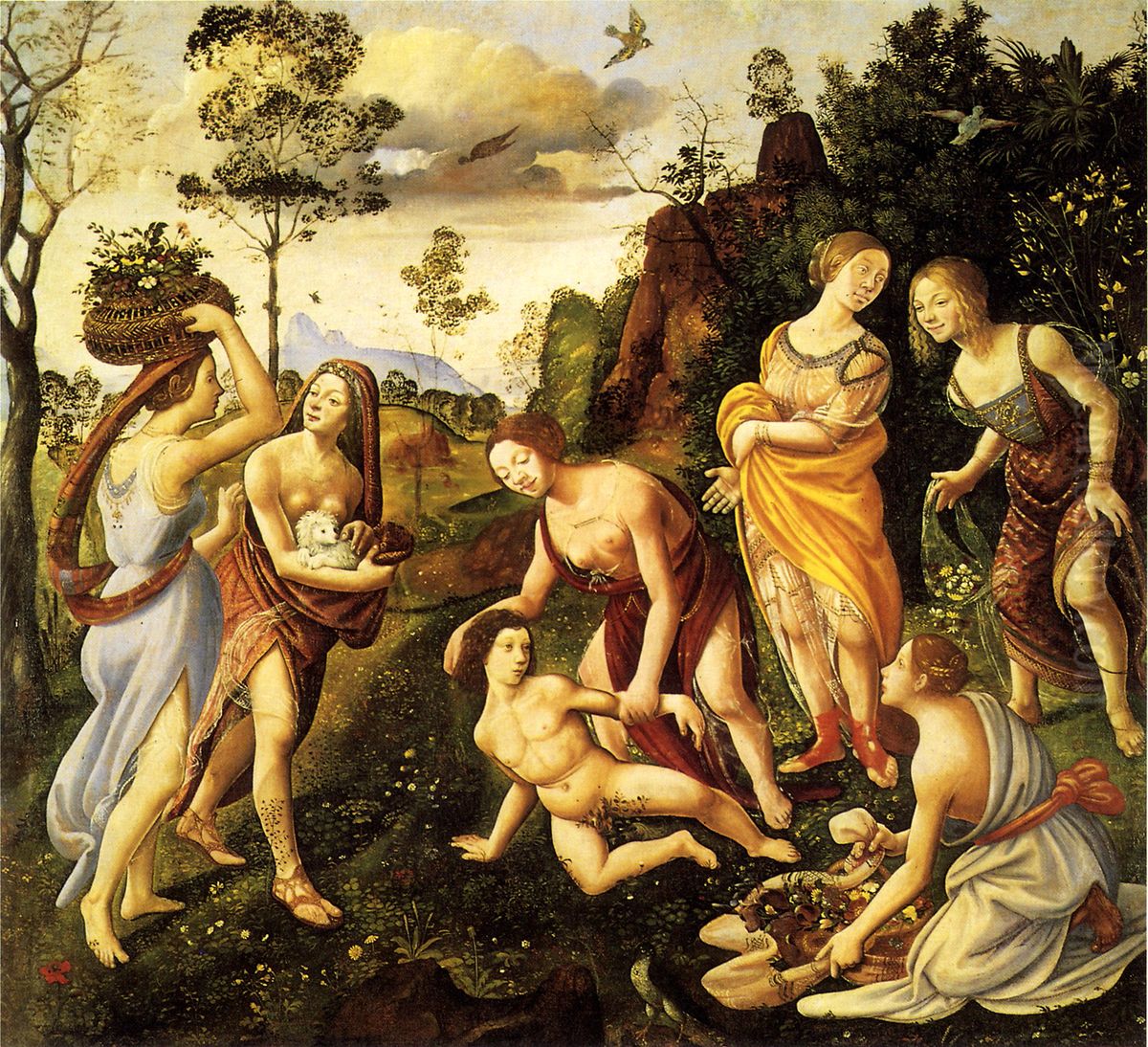 Szene: Der Sturz des Vulkanus (Hephaistos) Oil Painting by Piero Di Cosimo