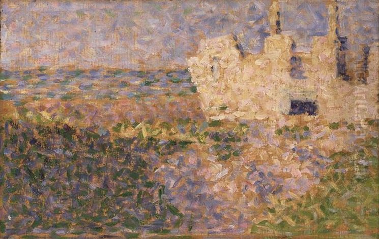 Ruines a Grandcamp) Oil Painting by Georges Seurat