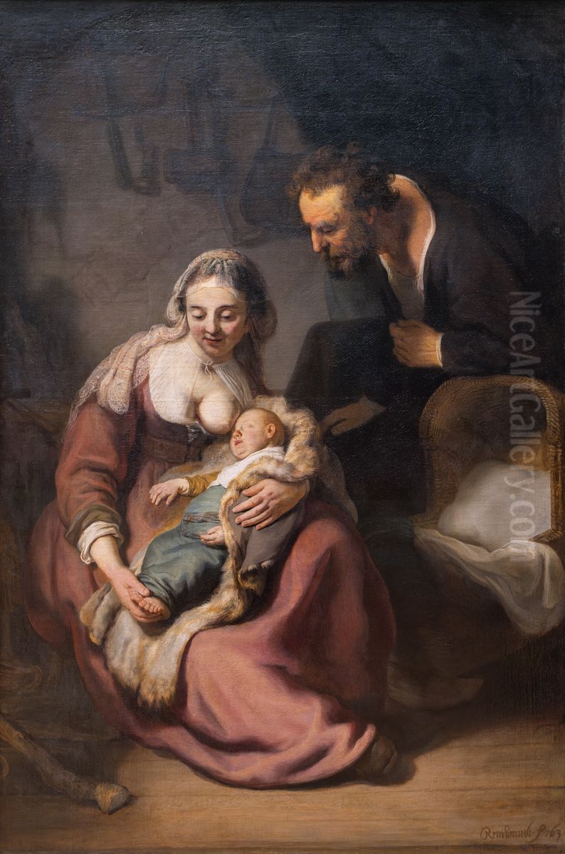 Die Heilige Familie Oil Painting by Rembrandt