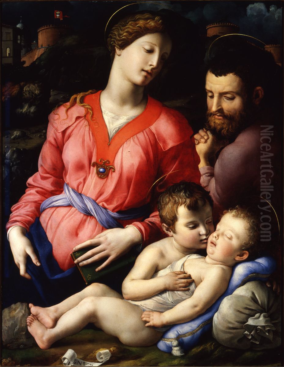 The Panciatichi Holy Family Oil Painting by Bronzino