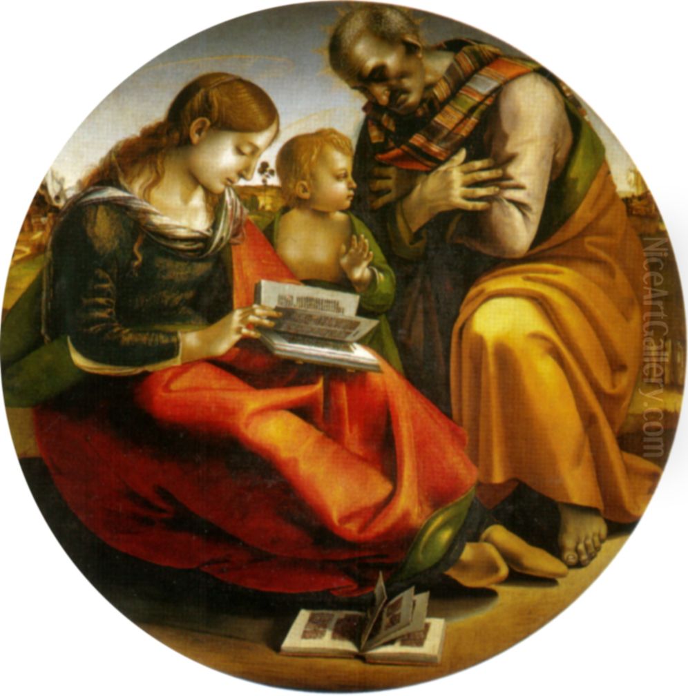 The Holy Family di Parte Guelfa Oil Painting by Luca Signorelli