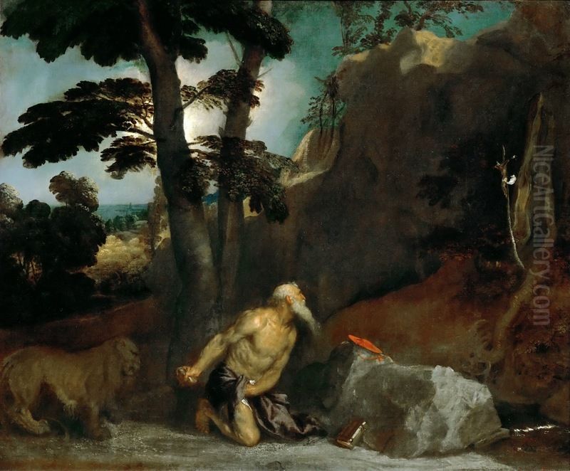 St. Jerome in Penitence Oil Painting by Titian