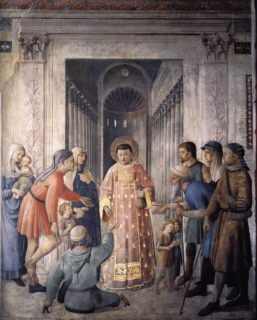 St Lawrence Distributing Alms Oil Painting by Fra Angelico