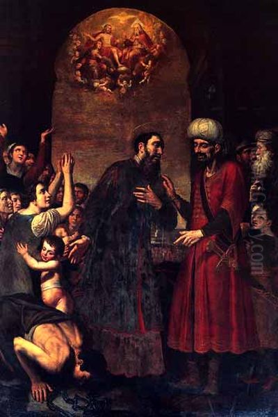 Saint Paul frees a slave Oil Painting by Giovanni Bernardino Azzolini