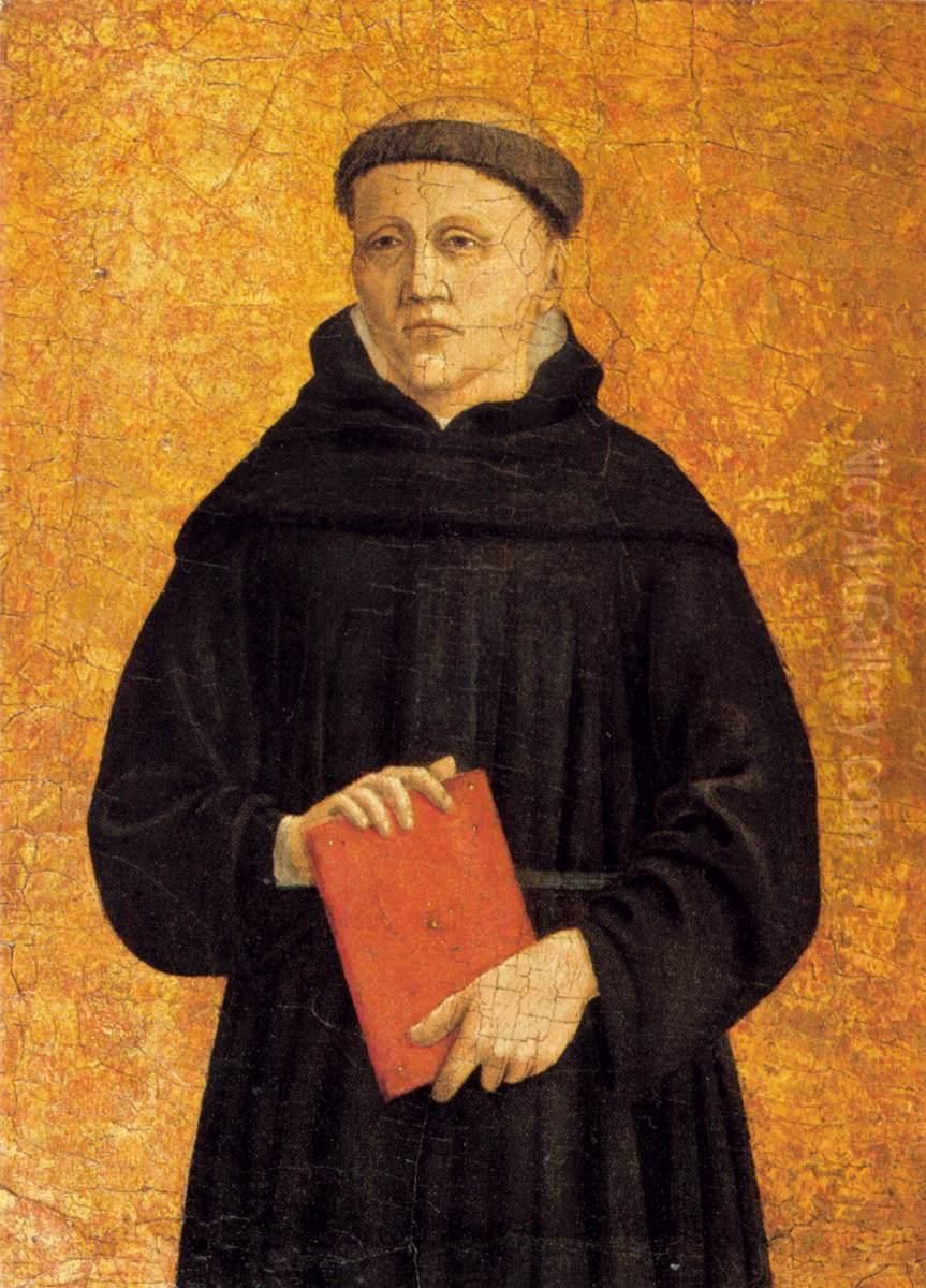Polyptych of St Augustine:Augustinian Saint Oil Painting by Piero della Francesca