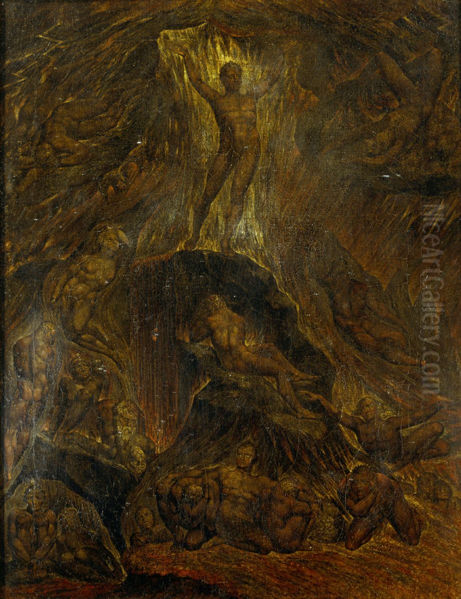 Satan calling up his legions Oil Painting by William Blake