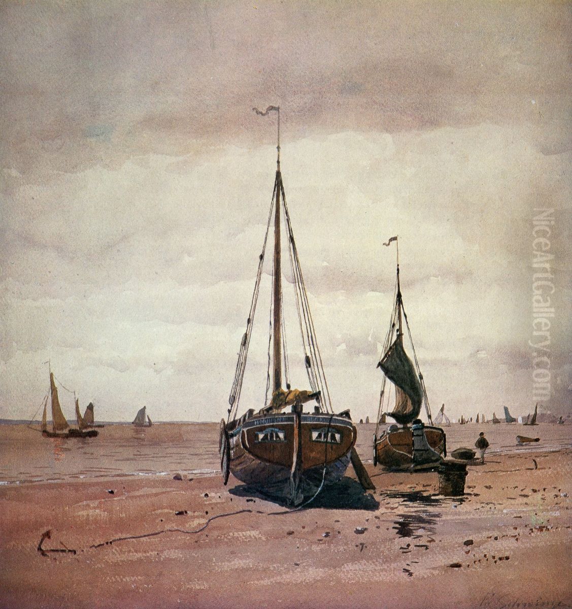 Giek Ewer Oil Painting by Friedrich Schwinge